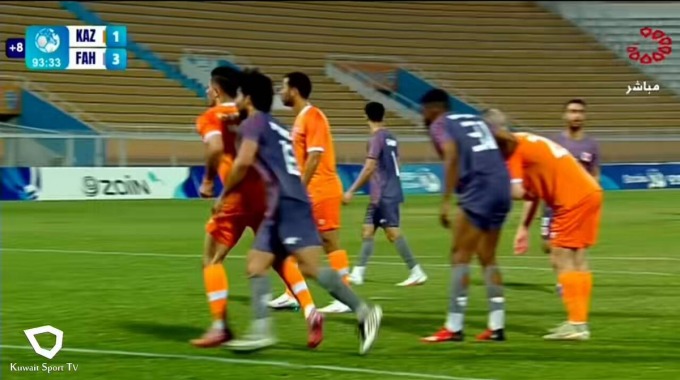 ضربة جزاء شبيب الخالدي لفريق كاظمة بمواجهة الفحيحيل بالدقيقة 90