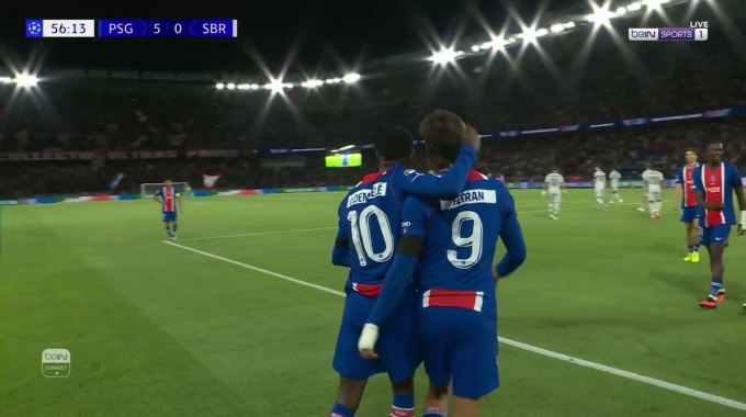 Gol Ferran Torres Para el equipo Paris-SG Contra Bratislava en el minuto 57