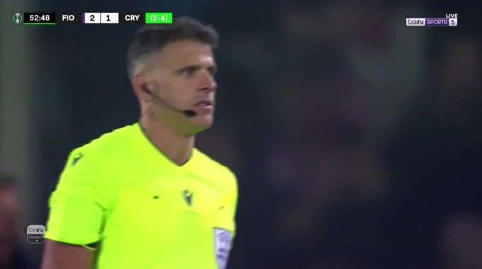 هدف شير ندور لفريق فيورنتينا بمواجهة كريستال بالاس بالدقيقة 53