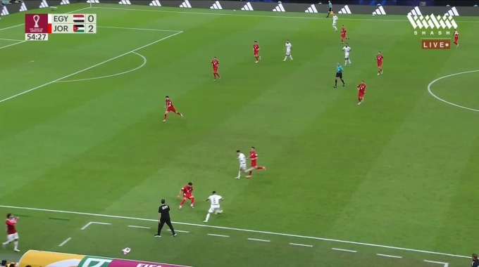 CrossBar Marwan Hamdi For Team Egypt Against Jordan minute 56