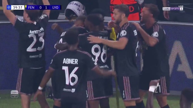 Goal Loïs Openda For Team Lyon Against Fenerbahçe minute 40