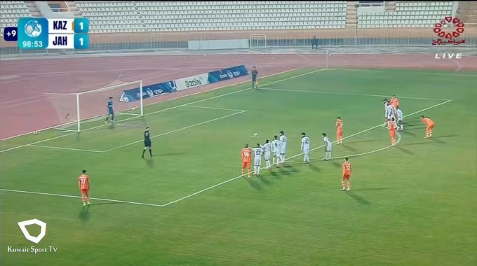 Penalty Nasser Mohammedoh Pour l’équipe Kazma Contre Al-Jahra à la minute 90