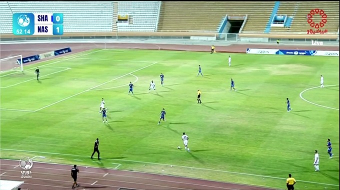 Goal Casimir Ninga For Team Al-Nasr Against Al-Shabab minute 53