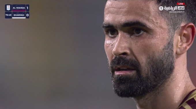 Penalty manqué Omar Khribin Pour l’équipe Al-Wahda Contre Sharjah FC à la minute 77