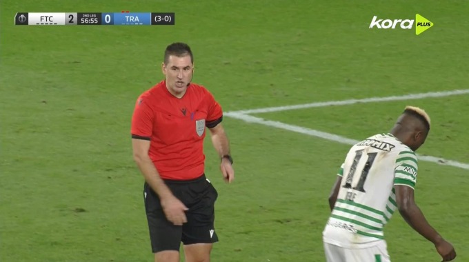 Penalty Bamidele Yusuf For Team Ferencvárosi Against Trabzonspor minute 59