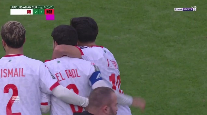 Goal Ali El-Fadl For Team Lebanon U23 Against South Korea U23 minute 49