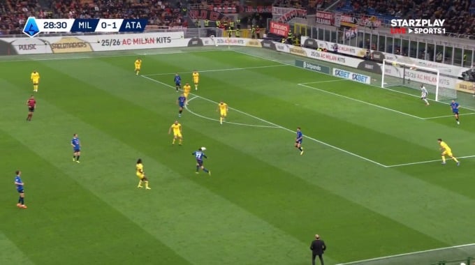 Goal Davide Zappacosta For Team Atalanta Against AC Milan minute 29