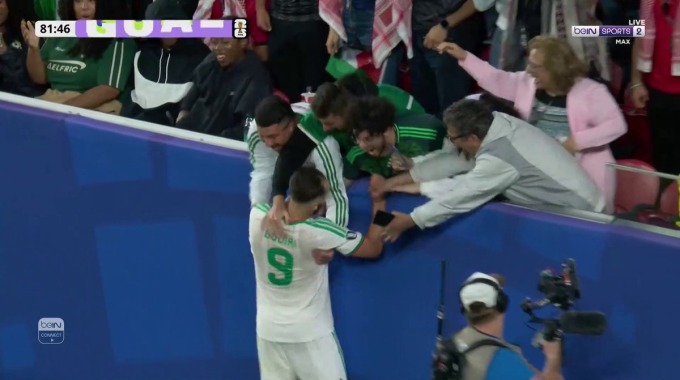 هدف أمين غويري لفريق الجزائر بمواجهة الأردن بالدقيقة 82