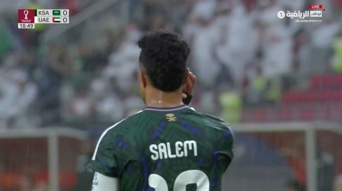 Gol anulado Salem Al-Dawsari Para el equipo Arabia Saudita Contra UAE en el minuto 19