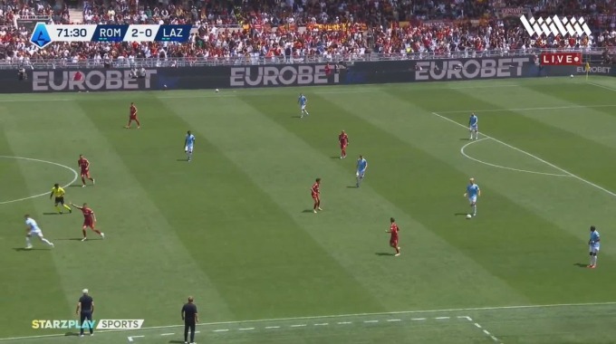 Red Card Nicolò Rovella For Team Lazio Against Roma minute 71