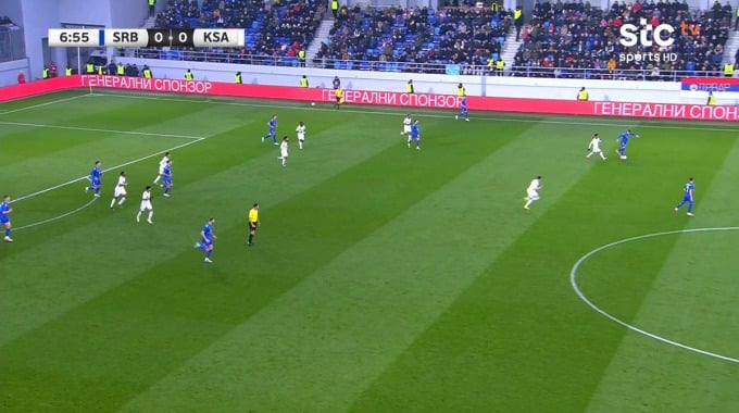 Gol Abdullah Al-Hamdan Para el equipo Arabia Saudita Contra Serbia en el minuto 8
