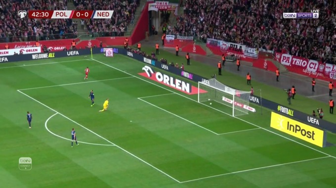 Goal Jakub Kaminski For Team Poland Against Netherlands minute 43