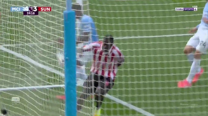 Gol Brian Brobbey Para el equipo Sunderland Contra Man City en el minuto 59