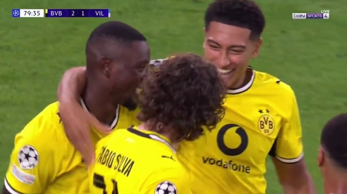 Gol Serhou Guirassy Para el equipo Dortmund Contra Villarreal en el minuto 80