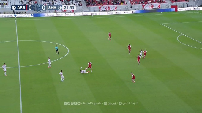 هدف ملغي يوسف سنانة لفريق العربي بمواجهة الشمال بالدقيقة 23