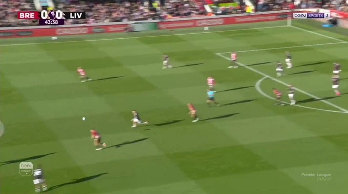 Goal Keane Lewis-Potter For Team Brentford Against Liverpool minute 44