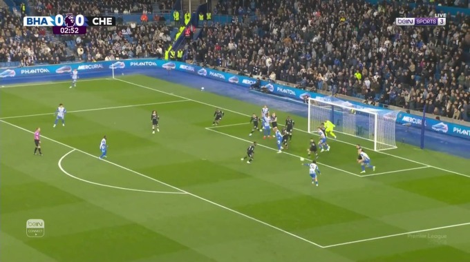 Gol Ferdi Kadıoğlu Para el equipo Brighton Contra Chelsea en el minuto 4