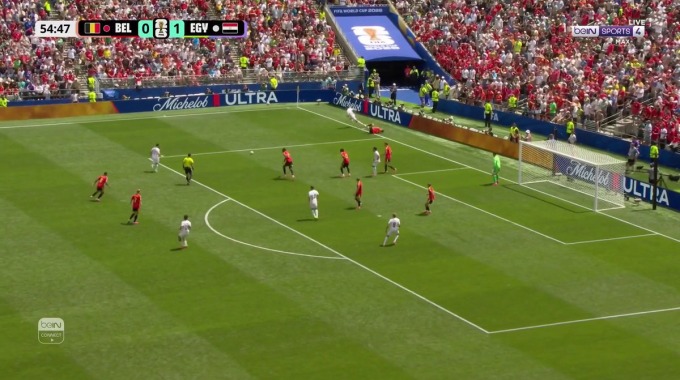Occasion manquée Emam Ashour Pour l’équipe l'Égypte Contre la Belgique à la minute 55