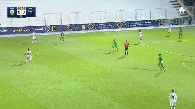 Goal Khalid Al-Ibrahim For Team Hajer Against Al Anwar minute 27