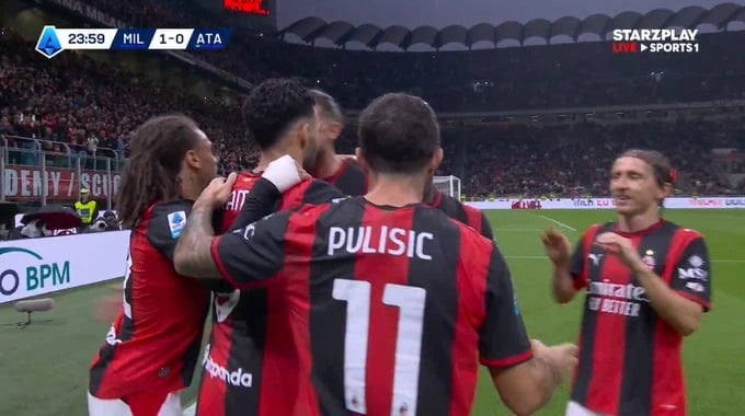 Penalty Gonçalo Ramos For Team AC Milan Against Atalanta minute 24