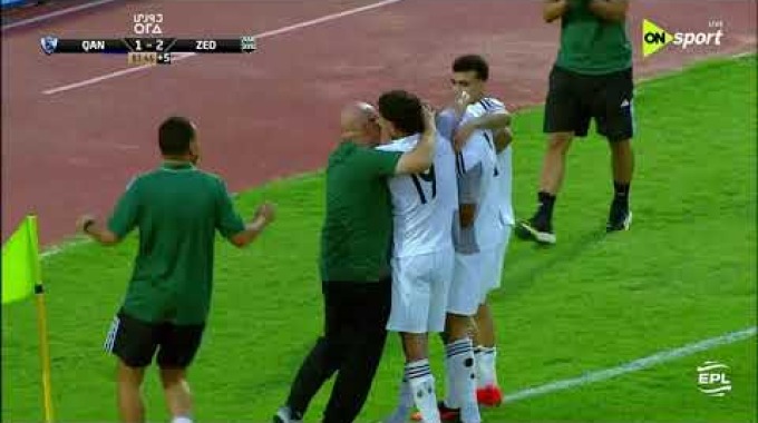 Gol Mohamed Hussein Para el equipo ZED FC Contra El Qanah FC en el minuto 90