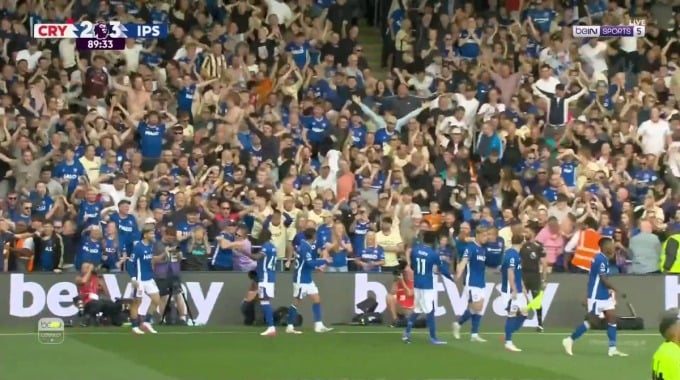 But Zian Flemming Pour l’équipe Ipswich Contre Crystal Palace à la minute 90