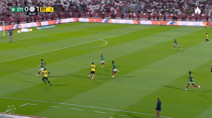 Yellow Card Francisco Calvo For Team Al-Ettifaq Against Al Ittihad minute 17