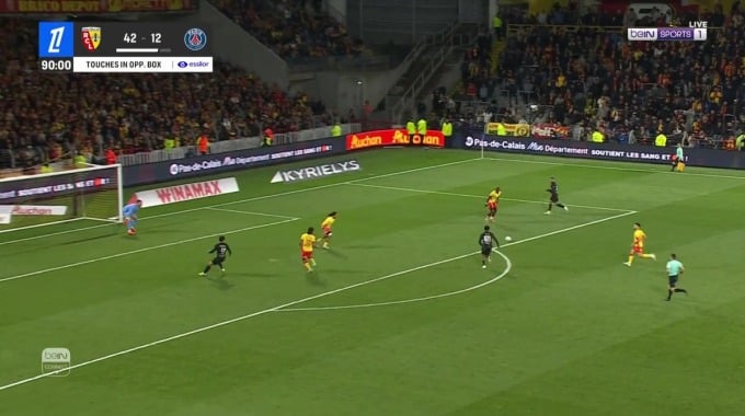Goal Ibrahim Mbaye For Team Paris-SG Against Lens minute 90