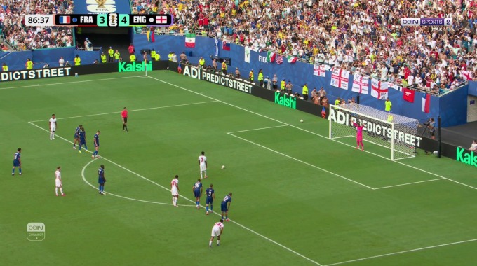 Penalty Bukayo Saka For Team England Against France minute 87
