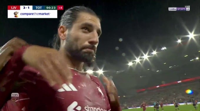 Gol Dominik Szoboszlai Para el equipo Liverpool Contra Tottenham en el minuto 90
