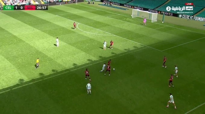 Gol James Forrest Para el equipo Celtic Contra AC Milan en el minuto 28