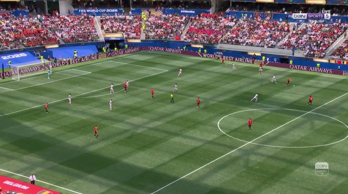 Red Card Nathan Ngoy For Team Belgium Against Iran minute 67