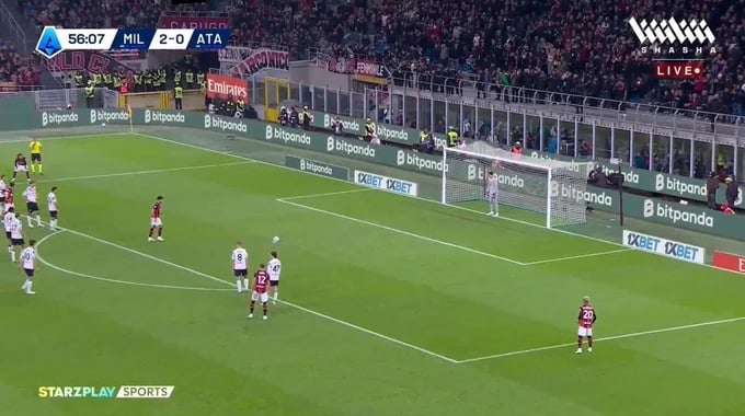 Miss Penalty Gonçalo Ramos For Team AC Milan Against Atalanta minute 57